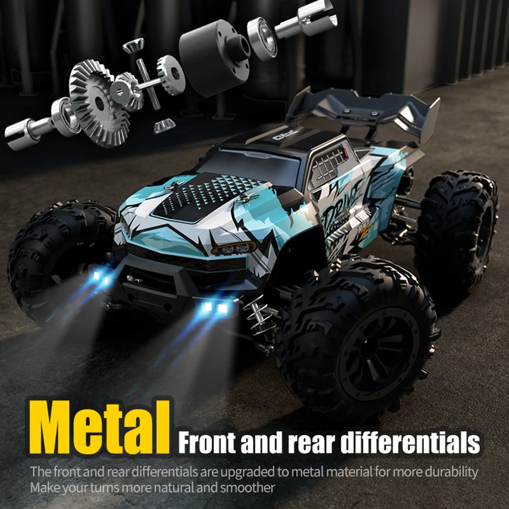 1:16 70KM/H 4WD RC Car With Led Lights 2.4G Radio High Speed Brushless Motor Remote Control Off-Road Cars for Children toys - Image 3