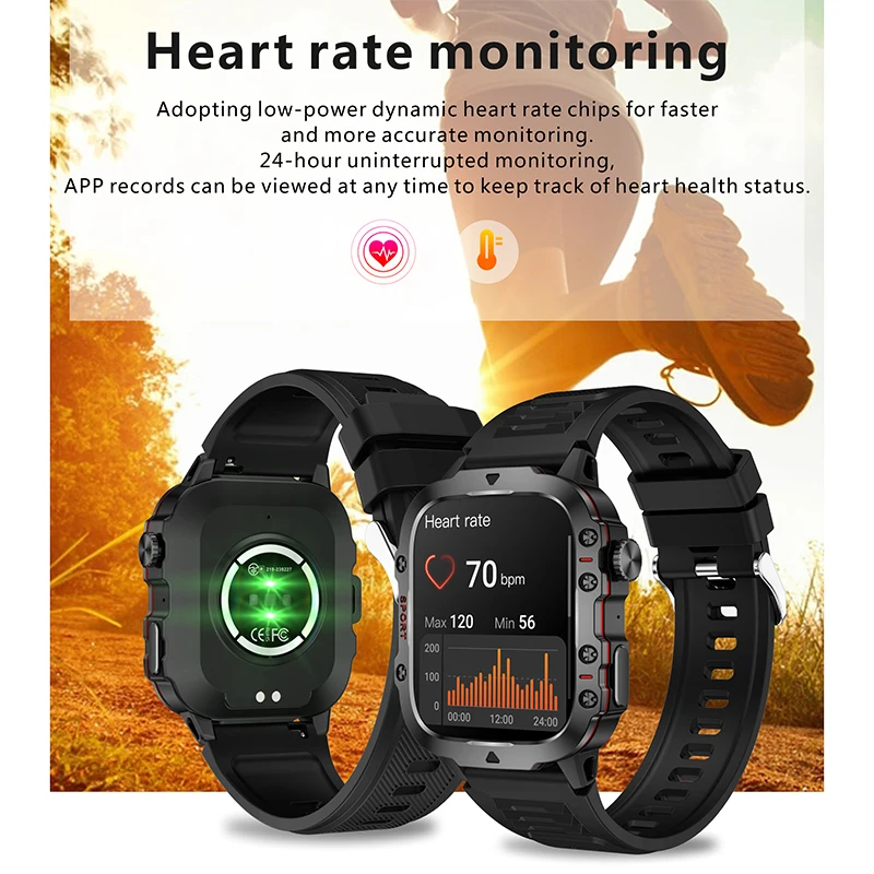 2024 New For Xiaomi Military Smart Watch Men IP68 5ATM Outdoor Sports Fitness Tracker Health Monitor 1.96" BT Call Smartwatch - Image 6